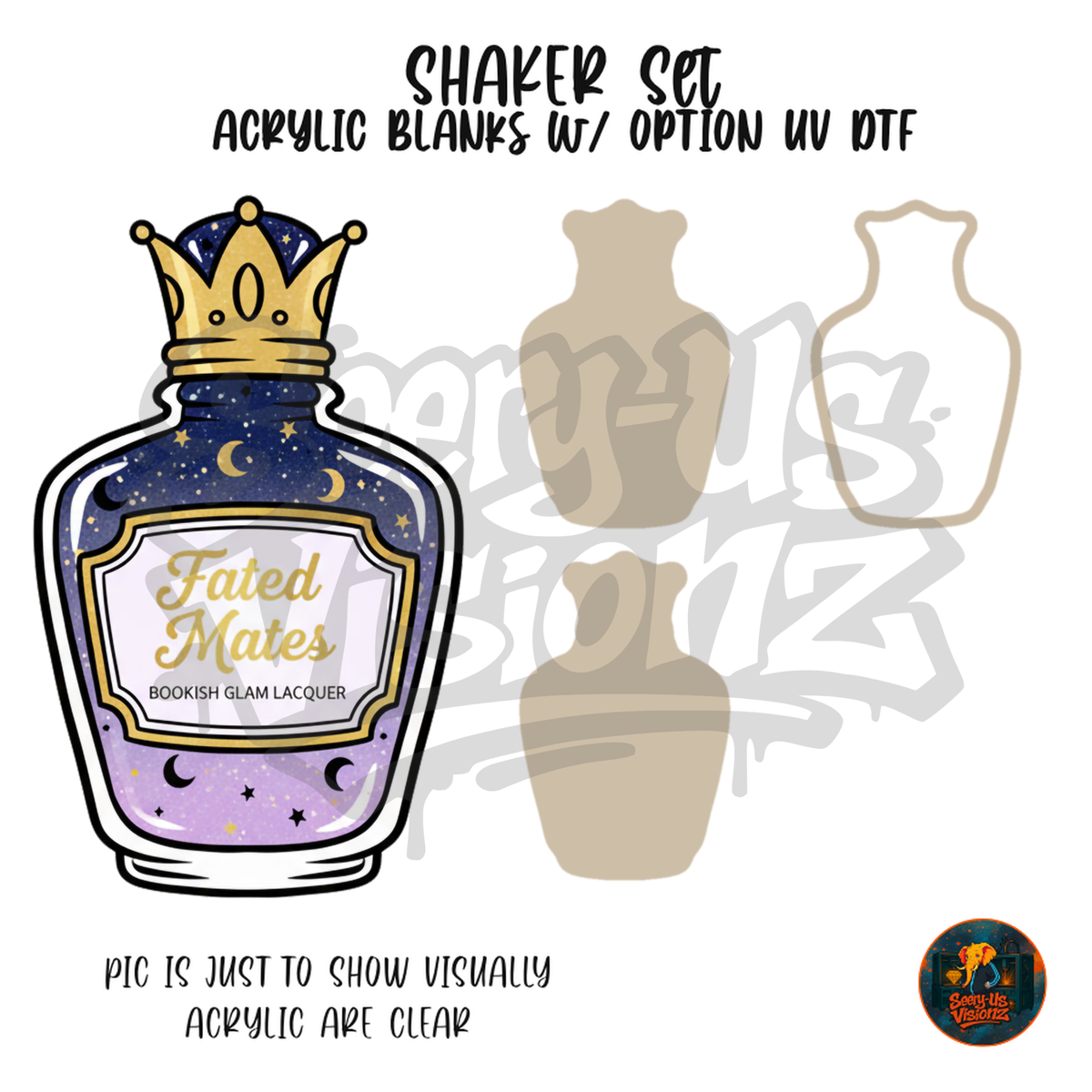 Fated Mates Perfume Bottle shaker set acrylic blanks