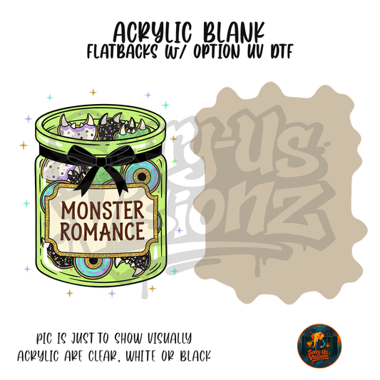 Monster Romance Jar acrylic blank, Acrylic & UV DTF Print