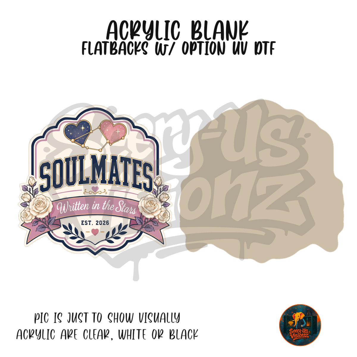 Soulmates Written In Stars acrylic blank, Acrylic & UV DTF Print