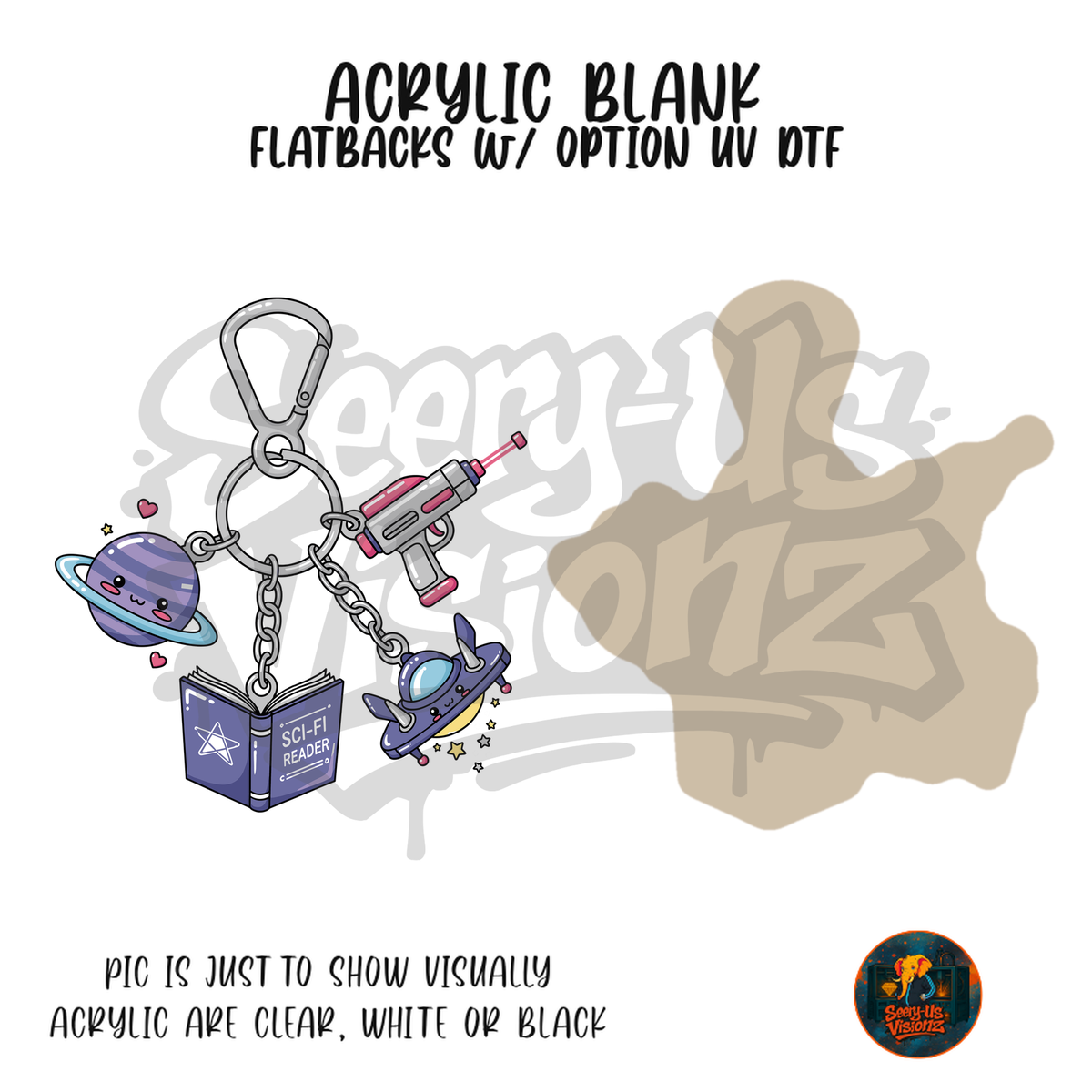 Spacer Charm Set acrylic blank, Acrylic & UV DTF Print