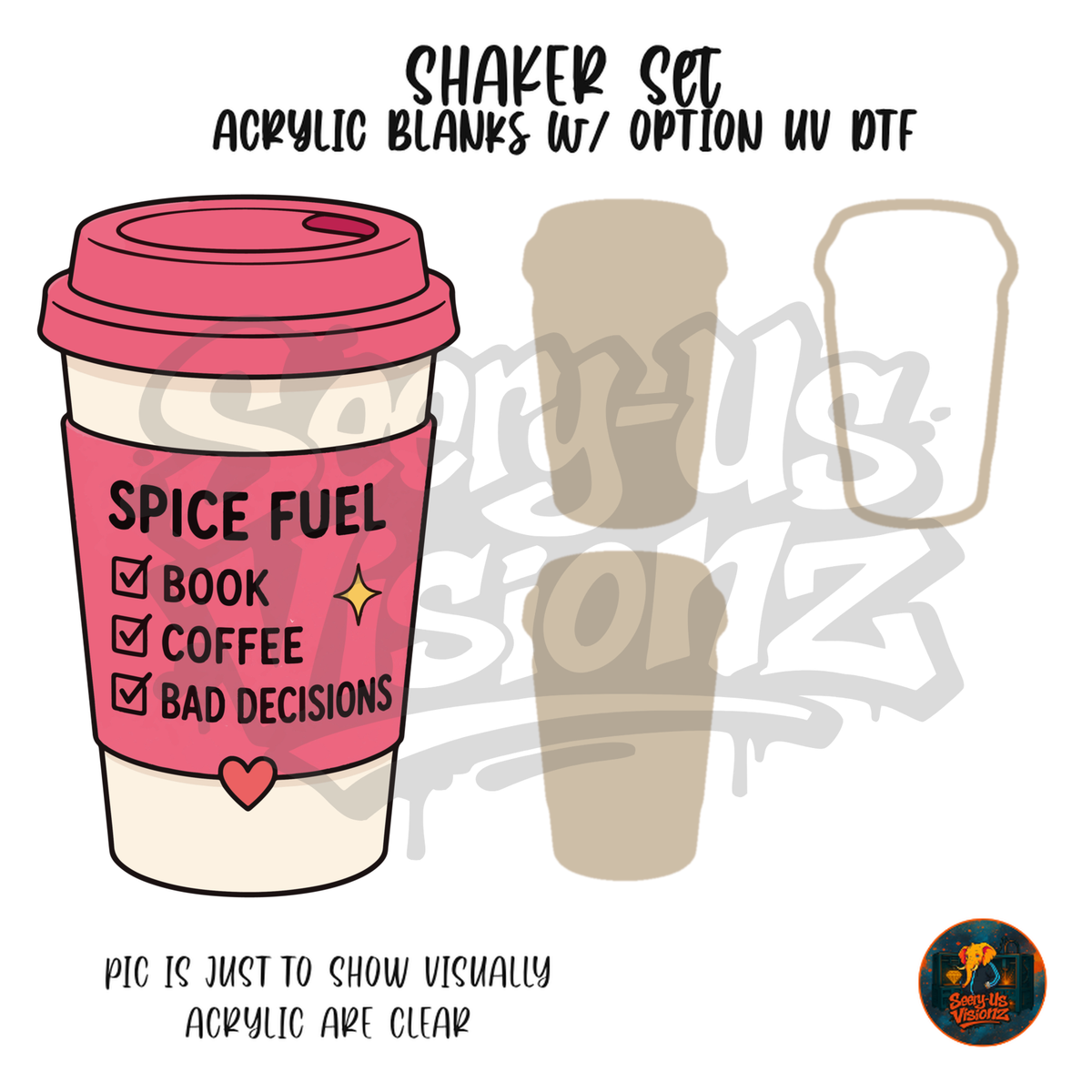 Spice Fuel Coffee Cup shaker set acrylic blanks
