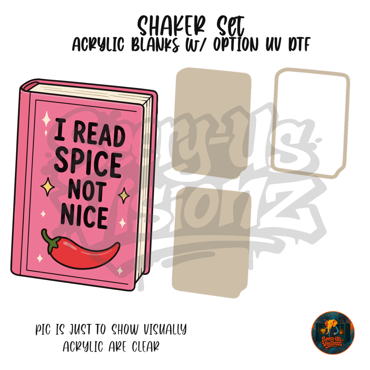 Spice Not Nice Book shaker set acrylic blanks