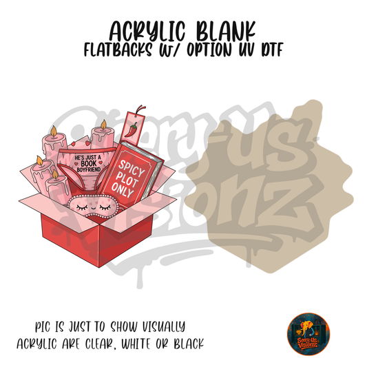 Spicy Book Delivery Box acrylic blank, Acrylic & UV DTF Print