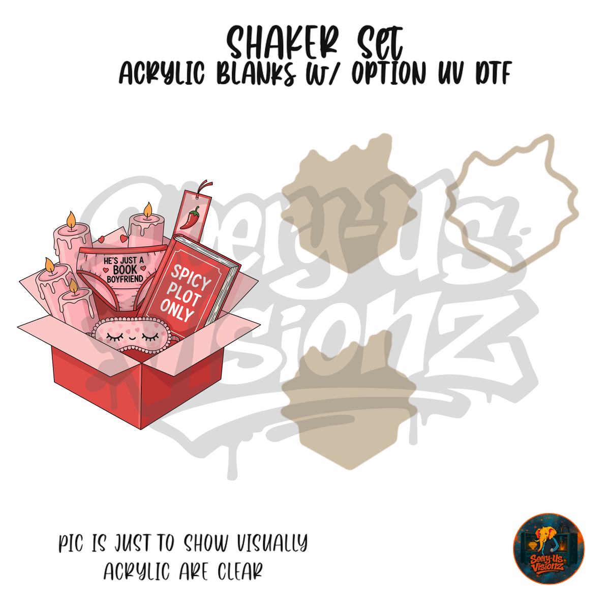 Spicy Book Delivery Box shaker set acrylic blanks