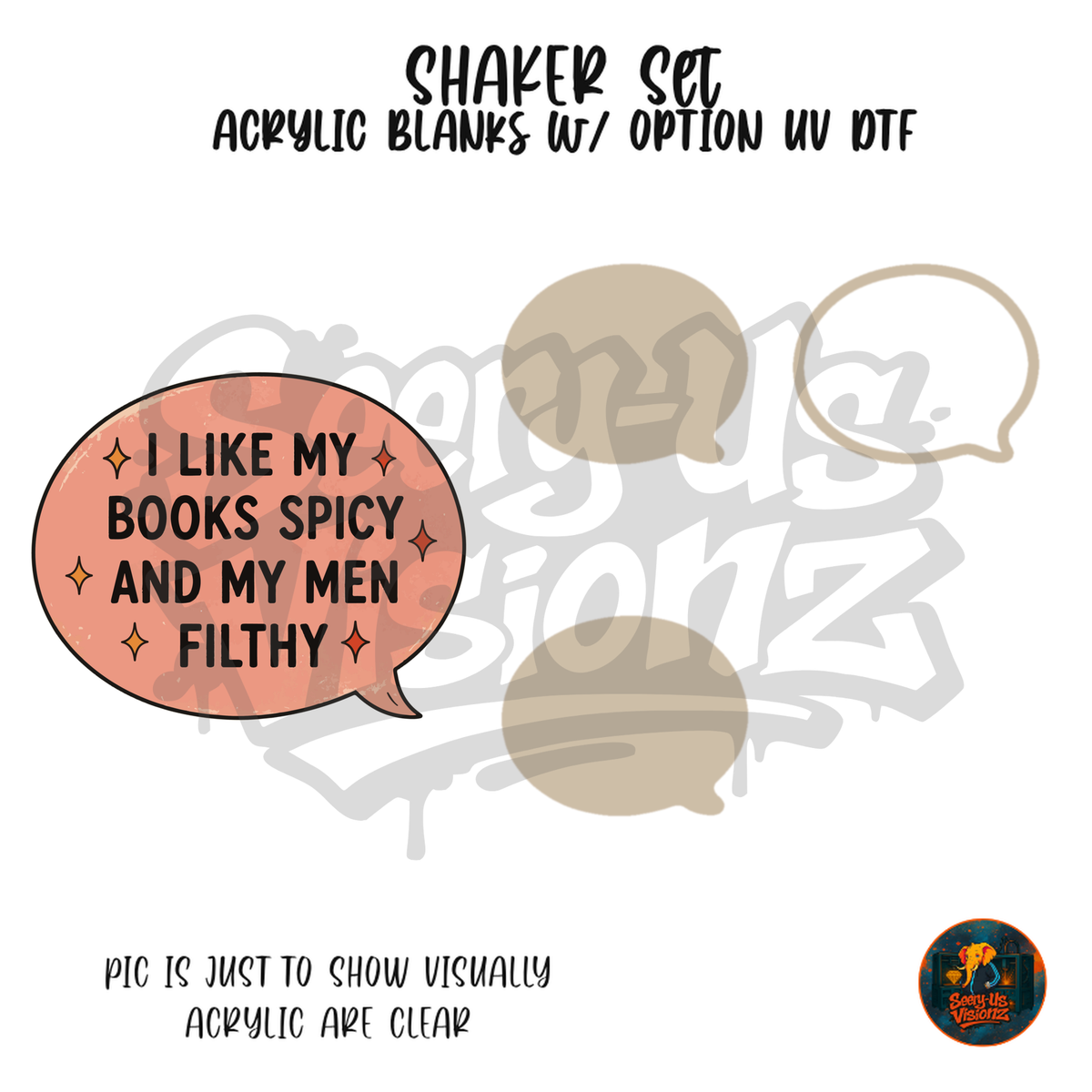 Spicy Books Filthy Men shaker set acrylic blanks