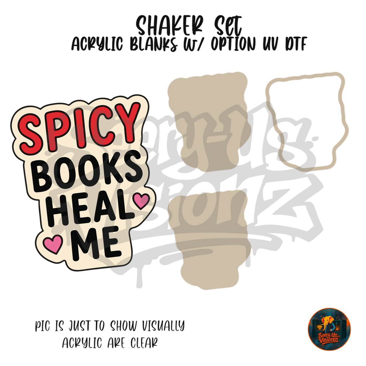 Spicy Books Heal Me shaker set acrylic blanks