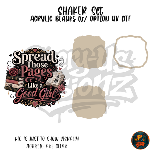 Spread Those Pages shaker set acrylic blanks