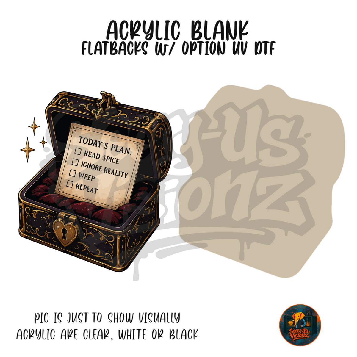 Today's Plan Treasure Chest acrylic blank, Acrylic & UV DTF Print