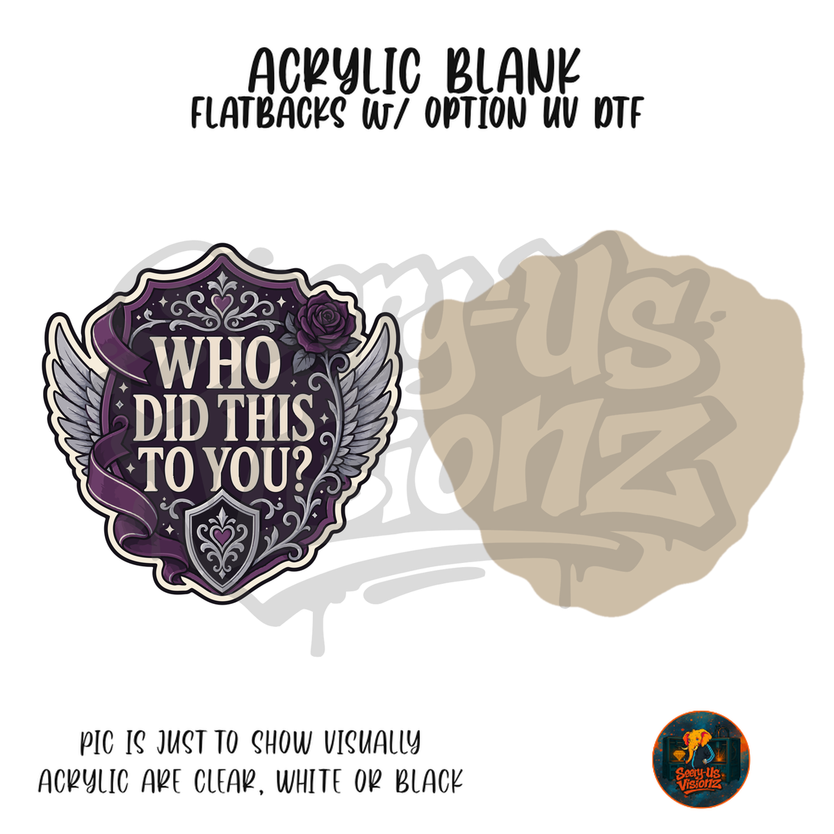 Who Did This Crest acrylic blank, Acrylic & UV DTF Print
