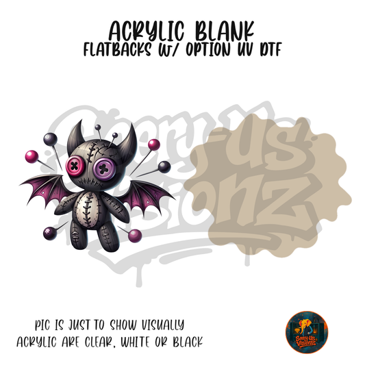 Black Bat Voodoo Doll acrylic blank, Acrylic & UV DTF Print