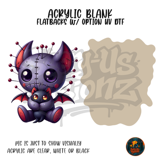 Bat Wing Button Doll acrylic blank, Acrylic & UV DTF Print