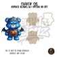 Grumpy Blue Bat Bear shaker set acrylic blanks