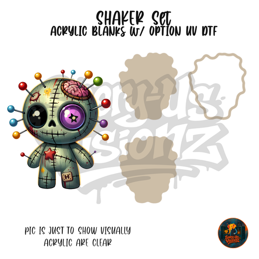 Patchwork Voodoo Doll shaker set acrylic blanks
