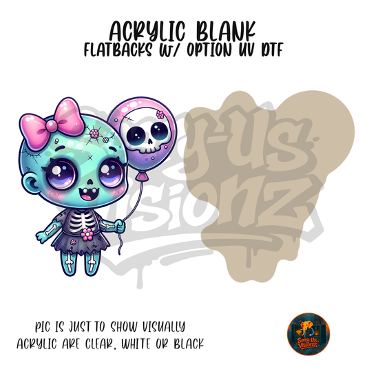 Skeleton Zombie Doll acrylic blank, Acrylic & UV DTF Print