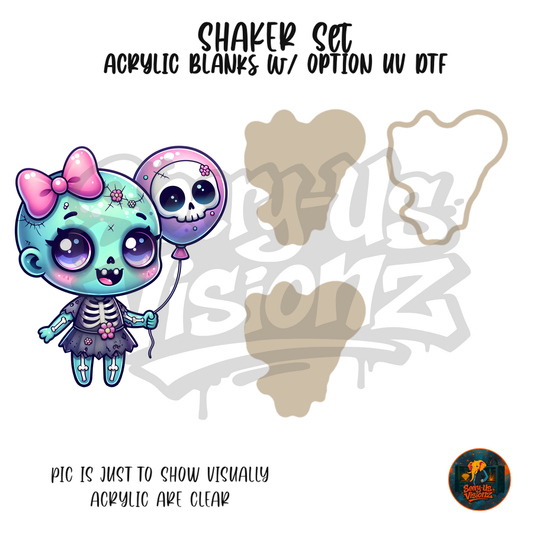 Skeleton Zombie Doll shaker set acrylic blanks