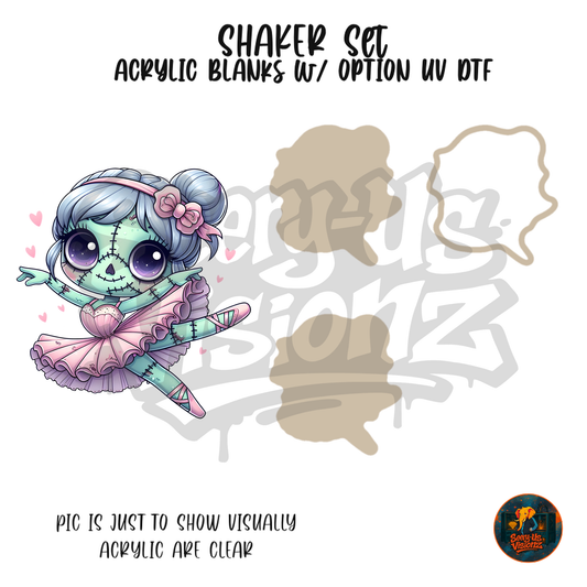Ballerina Zombie shaker set acrylic blanks