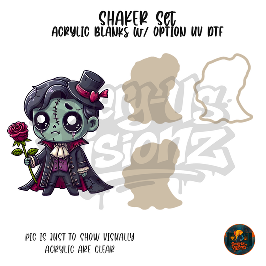 Tux Boy Zombie shaker set acrylic blanks