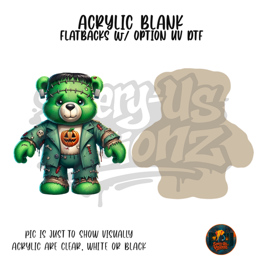 Green Monster Bear acrylic blank, Acrylic & UV DTF Print