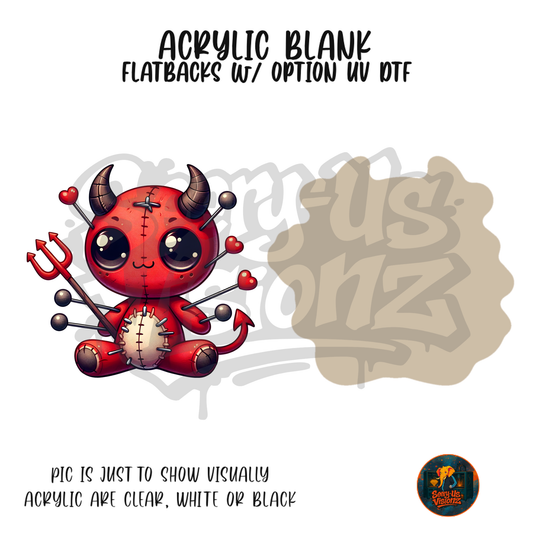 Red Dragon Button Doll acrylic blank, Acrylic & UV DTF Print