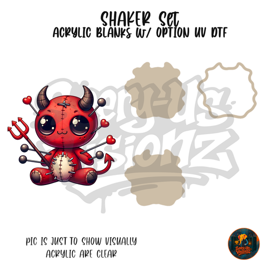 Red Dragon Button Doll shaker set acrylic blanks