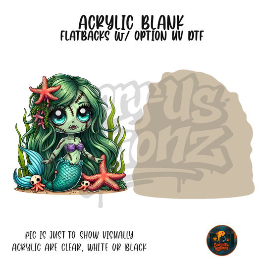 Mermaid Zombie acrylic blank, Acrylic & UV DTF Print