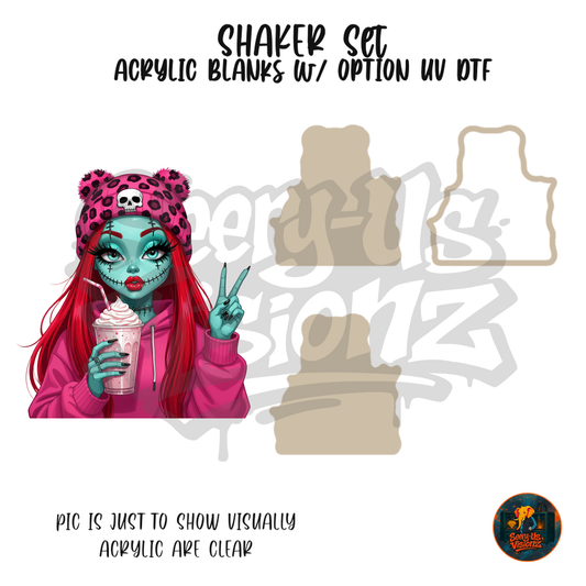 Zombie Girl shaker set acrylic blanks