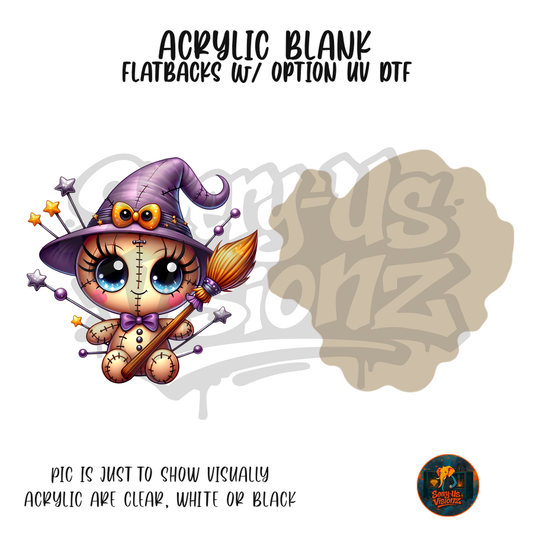 Little Witch Voodoo Doll acrylic blank, Acrylic & UV DTF Print