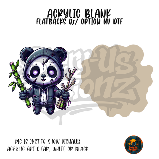 Panda Zombie Buddy acrylic blank, Acrylic & UV DTF Print