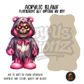 Pink Zombie Bear acrylic blank, Acrylic & UV DTF Print