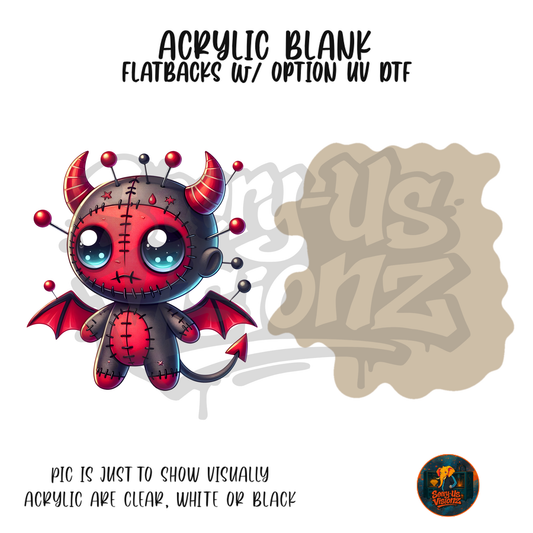 Red Voodoo Doll acrylic blank, Acrylic & UV DTF Print