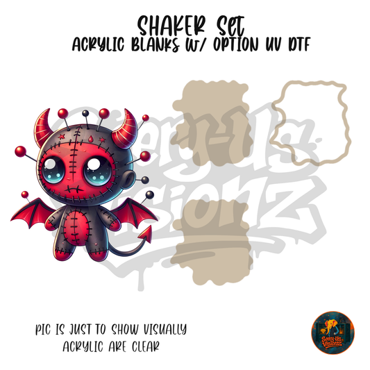 Red Voodoo Doll shaker set acrylic blanks