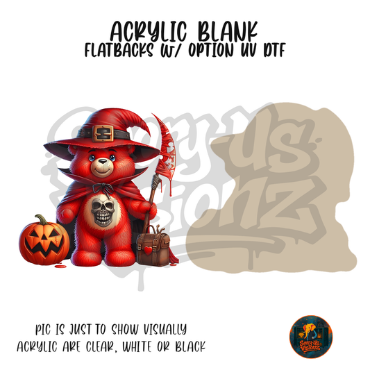 Red Reaper Bear acrylic blank, Acrylic & UV DTF Print