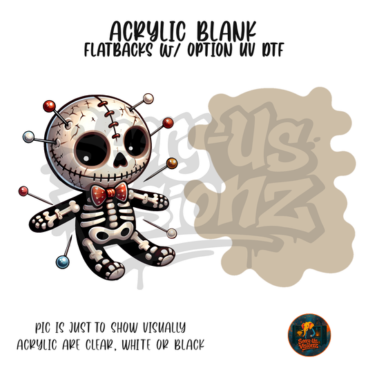 Skeleton Voodoo Doll acrylic blank, Acrylic & UV DTF Print