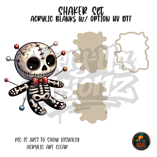 Skeleton Voodoo Doll shaker set acrylic blanks