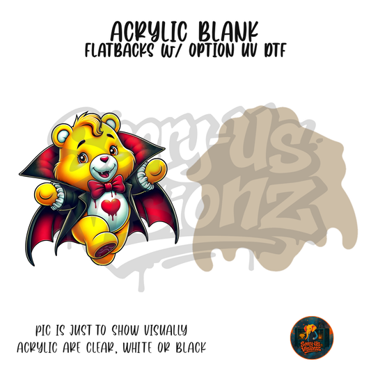 Vampire Yellow Bear acrylic blank, Acrylic & UV DTF Print