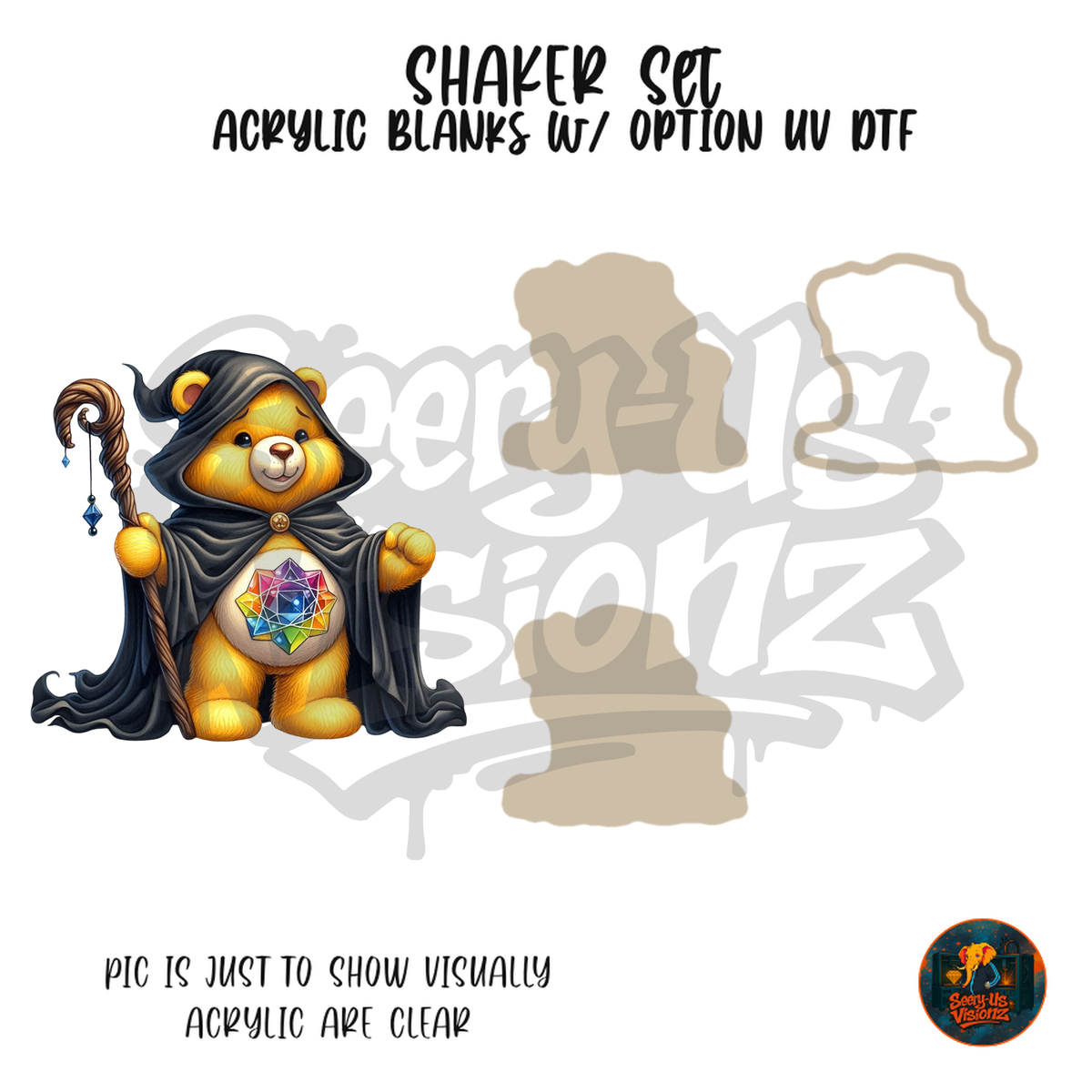 Wizard Yellow Bear shaker set acrylic blanks