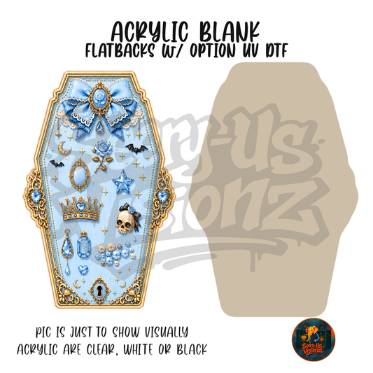 Blue Gothic Coffin Frame acrylic blank, Acrylic & UV DTF Print