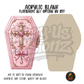 Pink Cross Coffin acrylic blank, Acrylic & UV DTF Print
