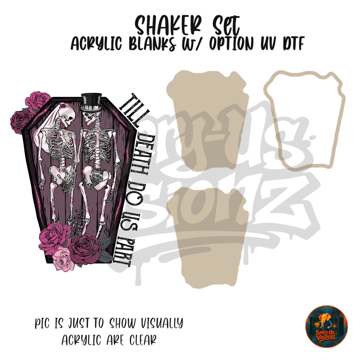 Till Death Skeleton Coffin shaker set acrylic blanks