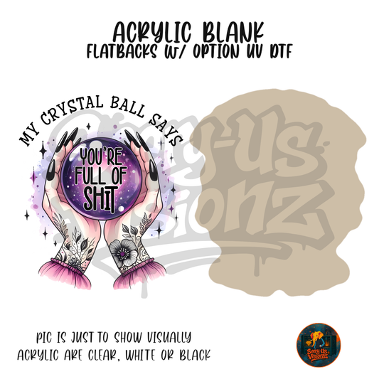 Pastel Crystal Ball Sass acrylic blank, Acrylic & UV DTF Print