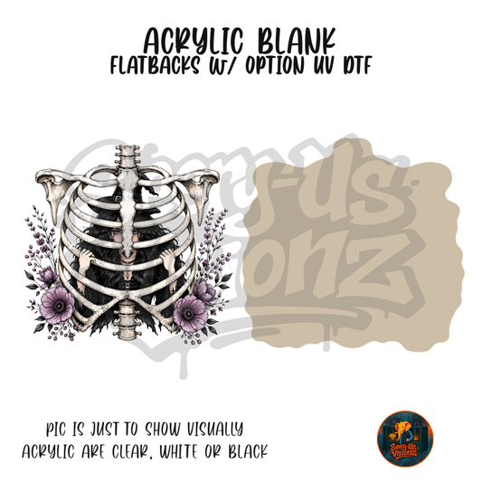 Lavender Floral Ribcage acrylic blank, Acrylic & UV DTF Print