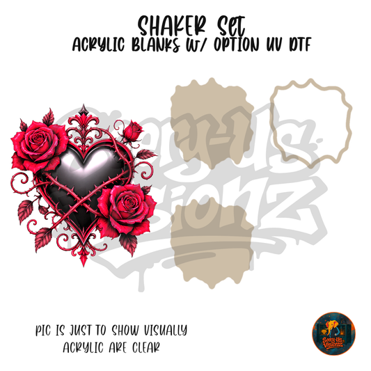 Thorned Dark Heart shaker set acrylic blanks