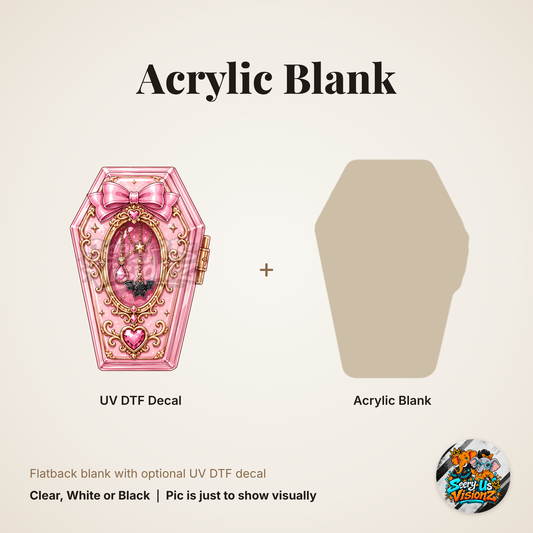 Pink Gothic Coffin Frame acrylic blank, Acrylic & UV DTF Print