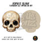 Cream Cartoon Skull acrylic blank, Acrylic & UV DTF Print