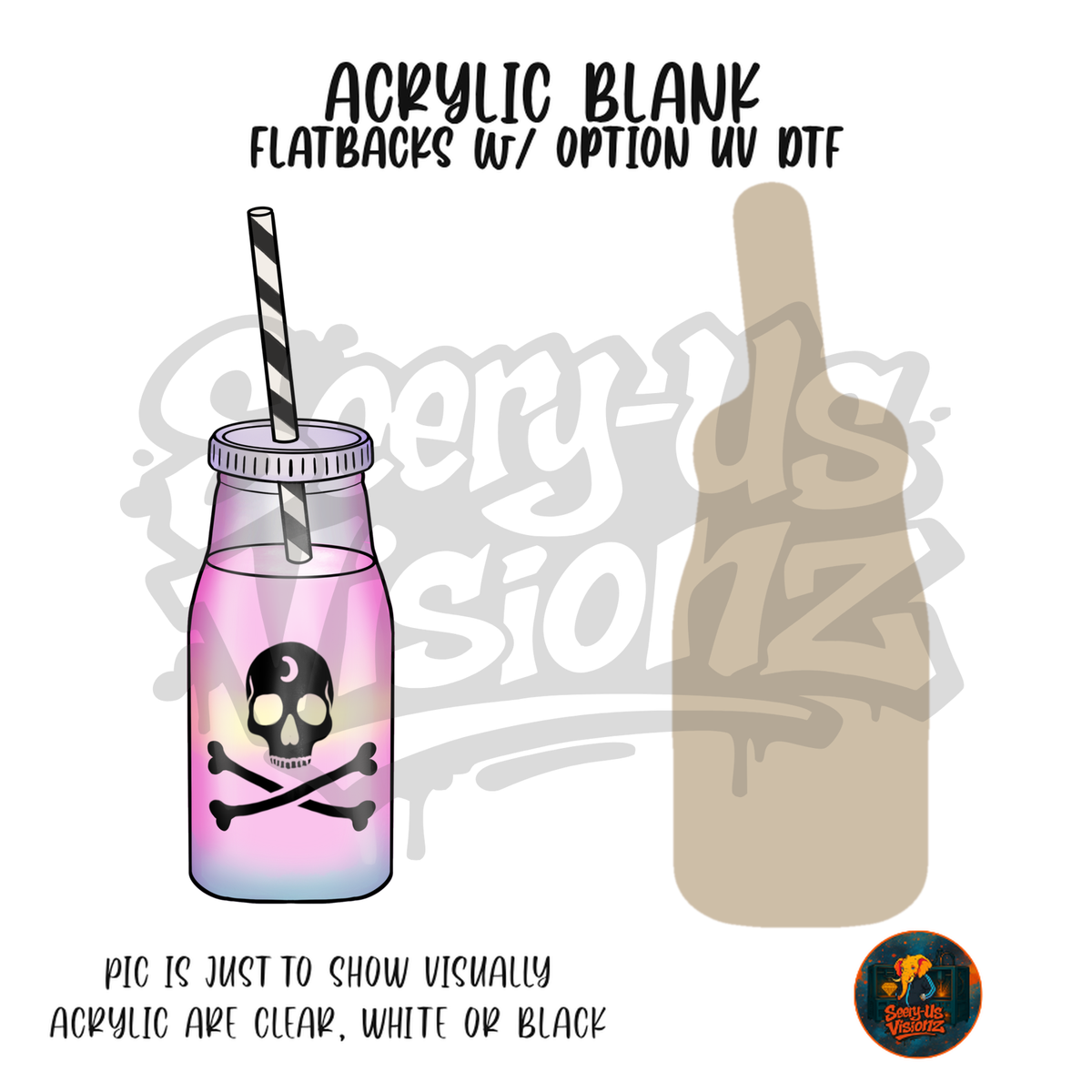 Pink Poison Milk Bottle acrylic blank, Acrylic & UV DTF Print
