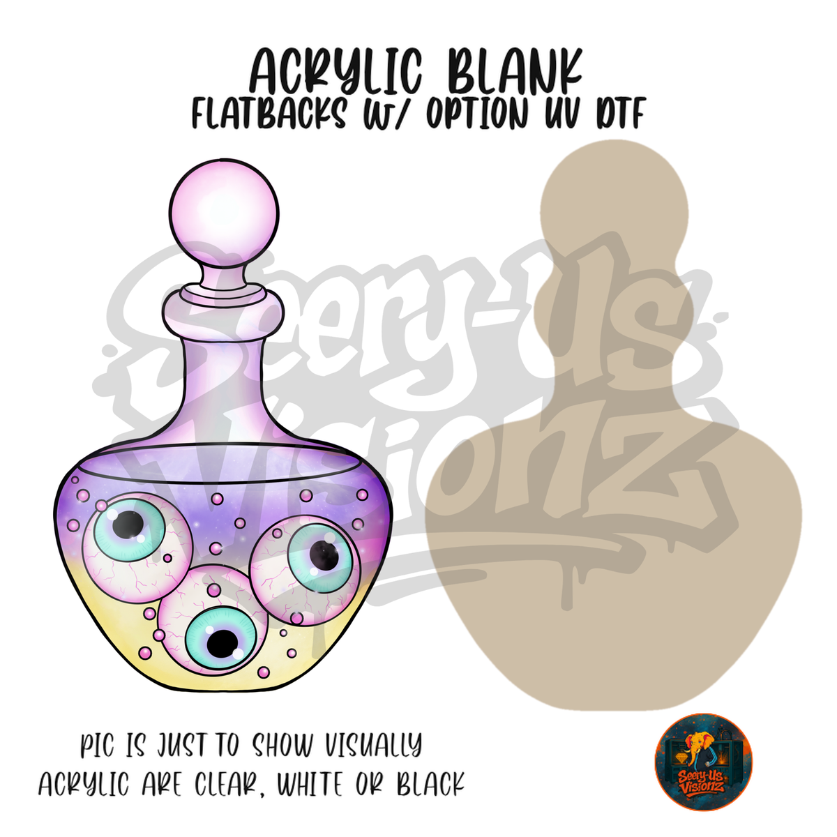 Eyeball Potion Bottle acrylic blank, Acrylic & UV DTF Print