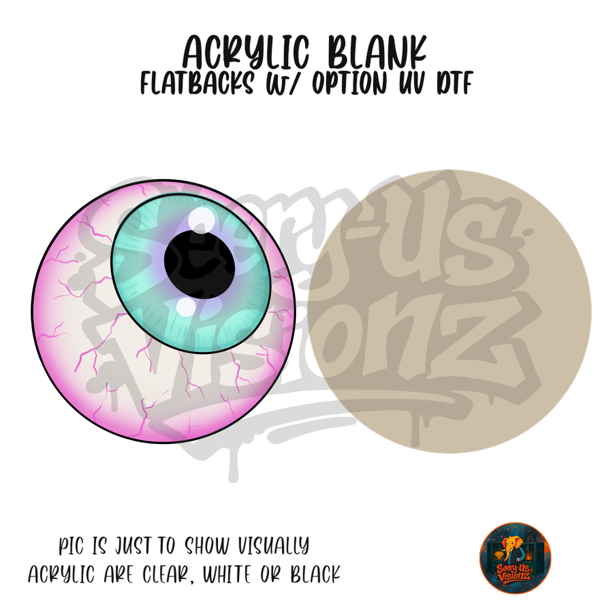 Pastel Veiny Eyeball acrylic blank, Acrylic & UV DTF Print