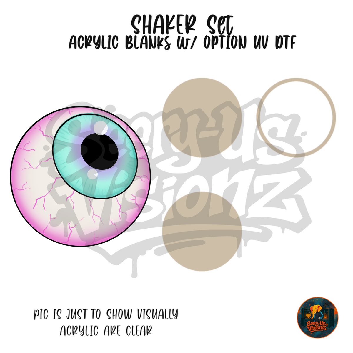 Pastel Veiny Eyeball shaker set acrylic blanks