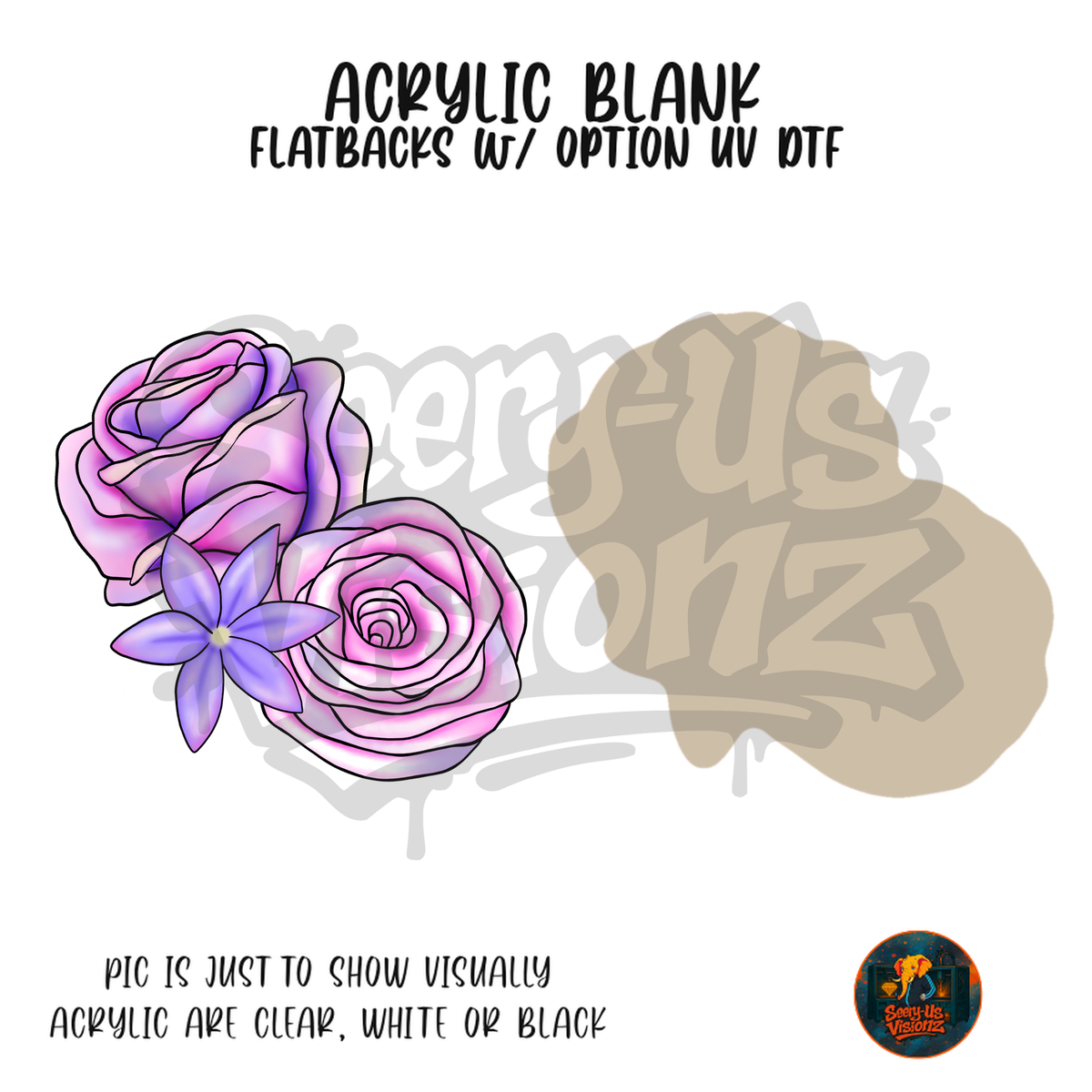 Pastel Pink Roses acrylic blank, Acrylic & UV DTF Print