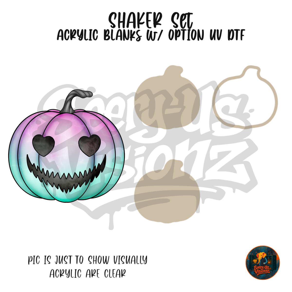 Heart Eyes Pastel Pumpkin shaker set acrylic blanks